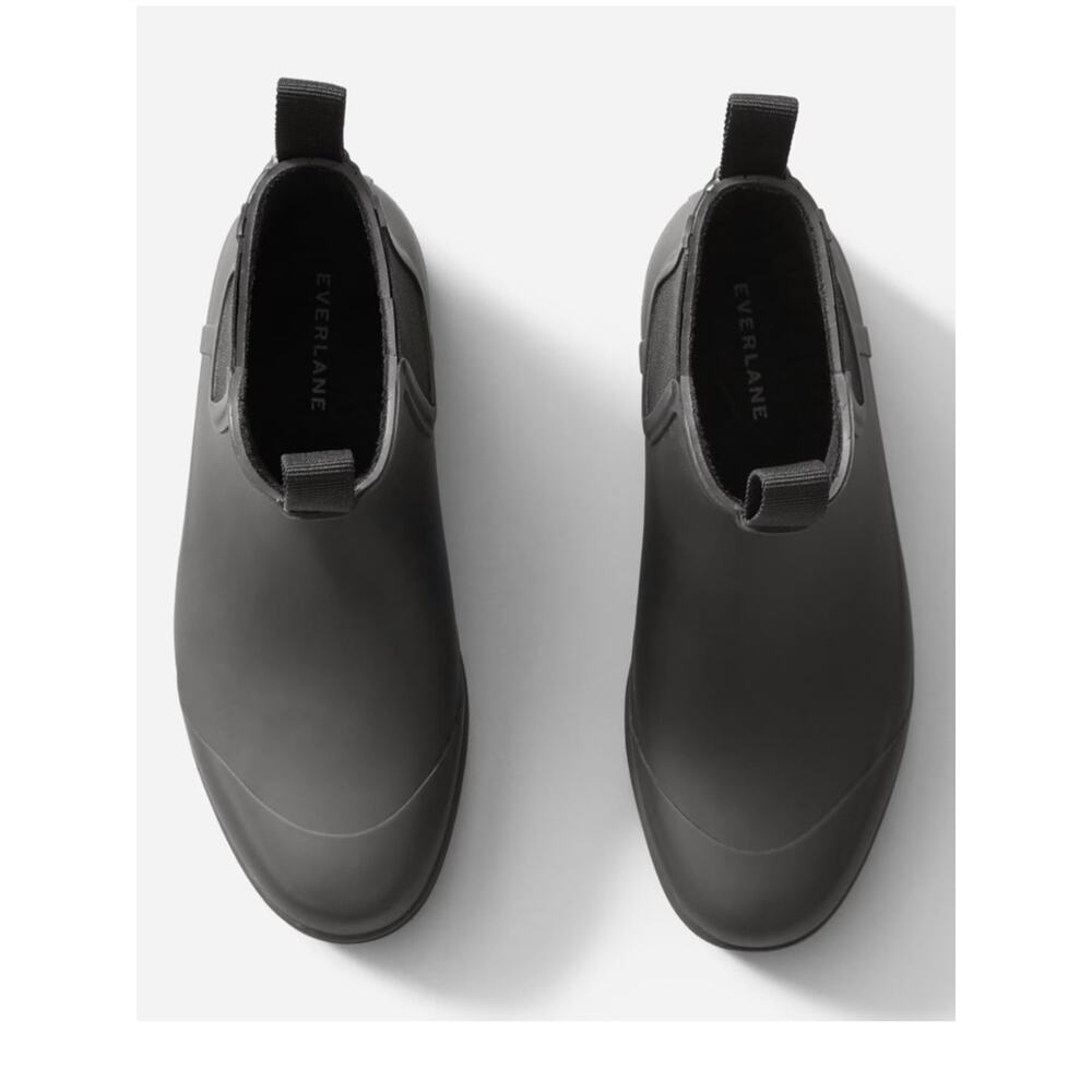 Everlane Black Chelsea Rain Boots Size 7 Waterproof Lug Sole Minimalist NWOB - Picture 4 of 9